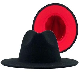 Black with Red Bottom Fedora, Two Tone Unisex Hat, Mens Fedora, Red Black Hat